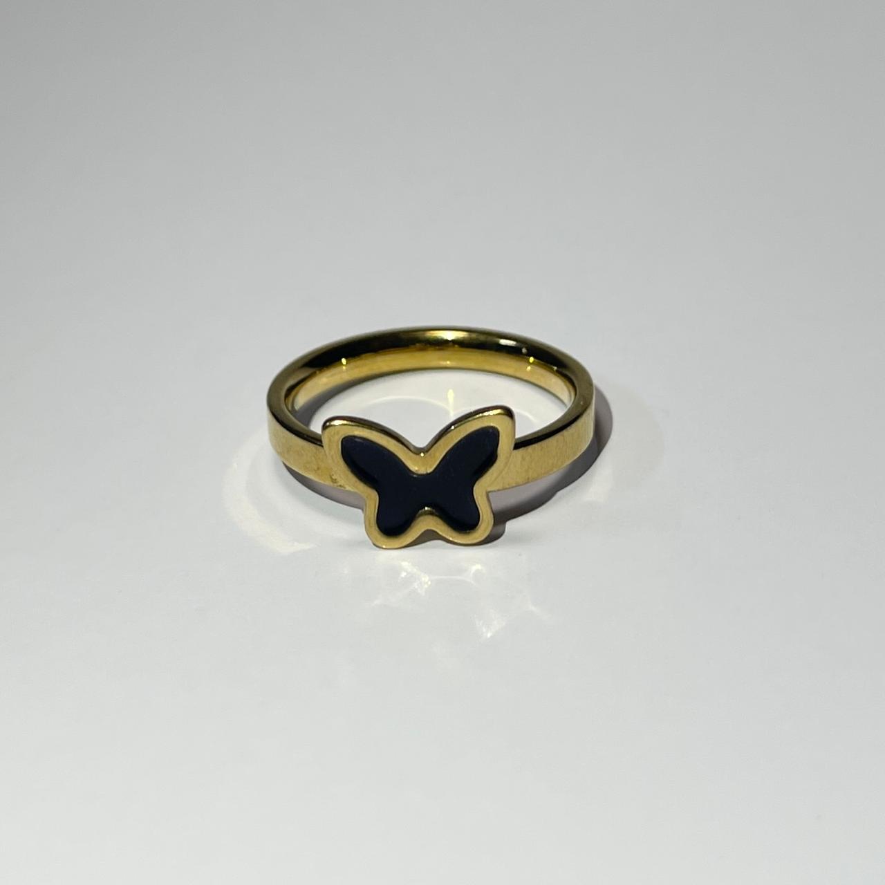 Gold-Black-Butterfly ring